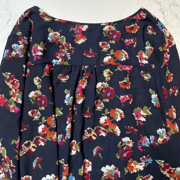 Pleione Nordstrom Rack Navy Floral Blouse - Picture 3 of 5